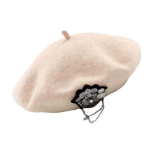 Wolmix koepelvormige pet voor ceremoniële kleding Stage-Beige