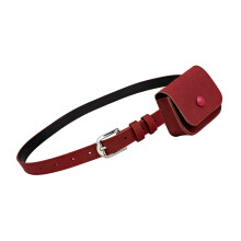 Belt Bag for Women PU Waist Pack Small Purse Fanny Pack-Red