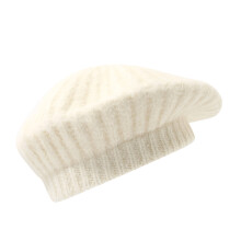 Fashionable Winter Beret Soft Wool Blend Adjustable Hat-White