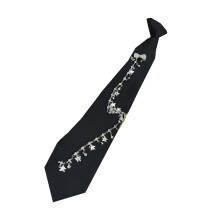 Modern Crystal Butterfly Tassels Tie Neckpiece-small bow 32CM