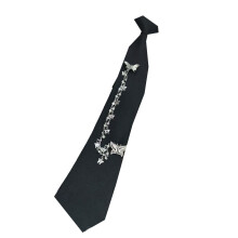 Butterfly Fringed Neck Tie Fashion-Double butterfly cha 32CM
