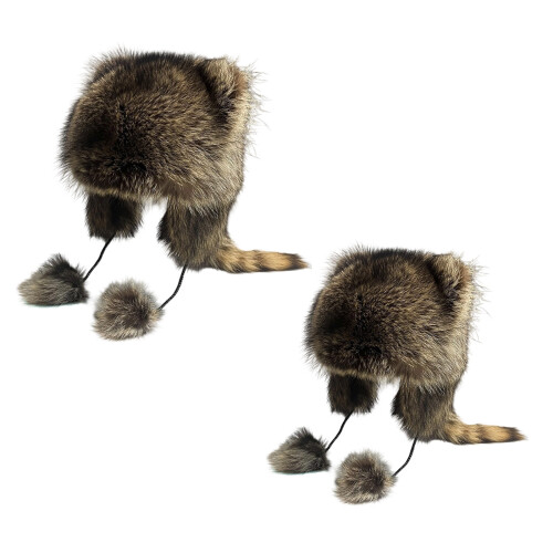 Furry Bear Hat with Earflap-primary color Large and Small