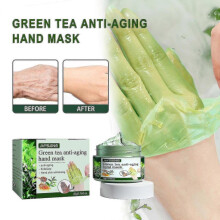 Jaysuing Green Tea Anti-wrinkle Hand Mask Tightening Hand Care Tearing Moisturizing Moisturizing Rejuvenating Callus Removal -3721881920276