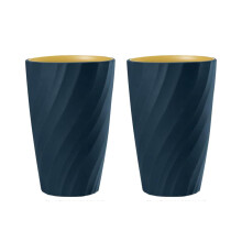 2 Pack Unbreakable Bathroom Toothbrush Cups, Soft and Durable Bathroom Tumbler, Toothbrush Cup, Dark Blue