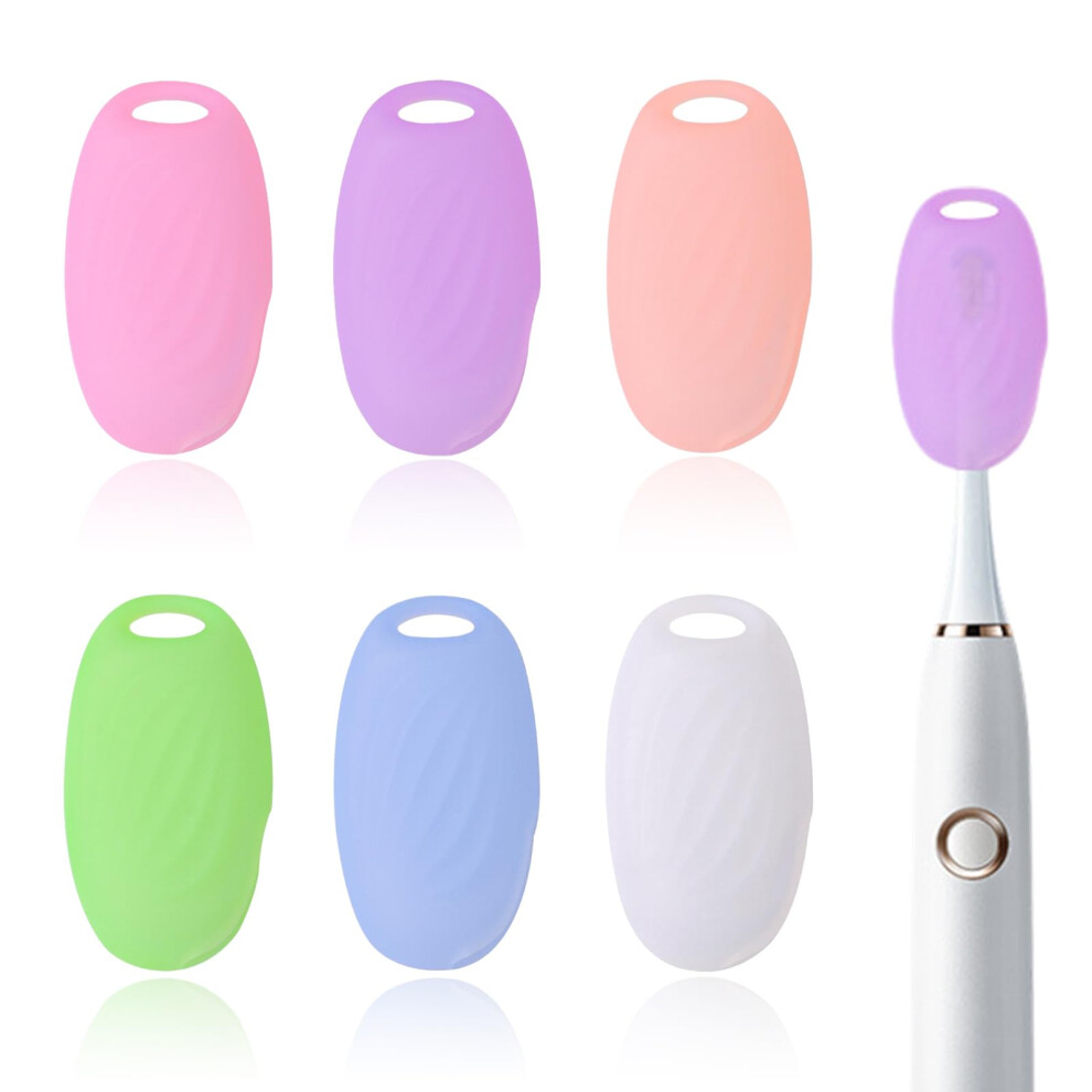 6Pack Silicone Toothbrush Covers, DustProof Protector for Travel, Home, Hotel