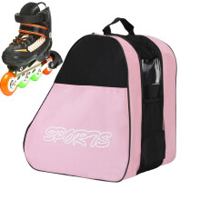 Ice Skate Bag Roller Skate Backpack, Large Main Compartment, Travel Storage Bag for Teens and Adults Pink