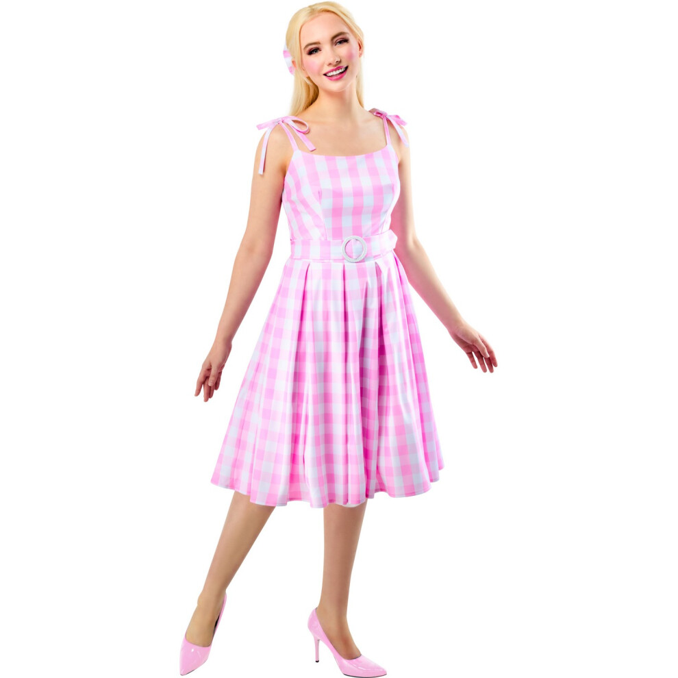 Barbie (L, ) Womens/Ladies Perfect Day Costume Dress Pink/White