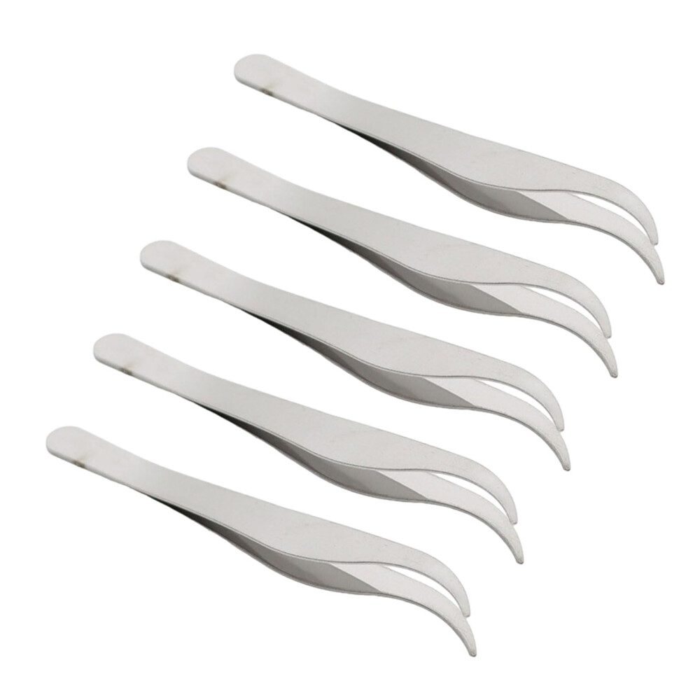 Stainless Steel Small Tweezers Suitable for Hair Splinter Extraction Detail Work Eyebrow Plucking 5pcs