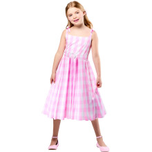 (9-10 Years, Pink/White) Barbie Girls Perfect Day Costume Dress