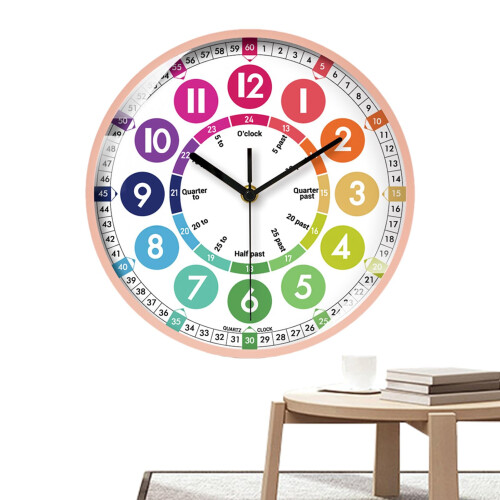 Analog batteryoperated children's clock, pink wall decorations