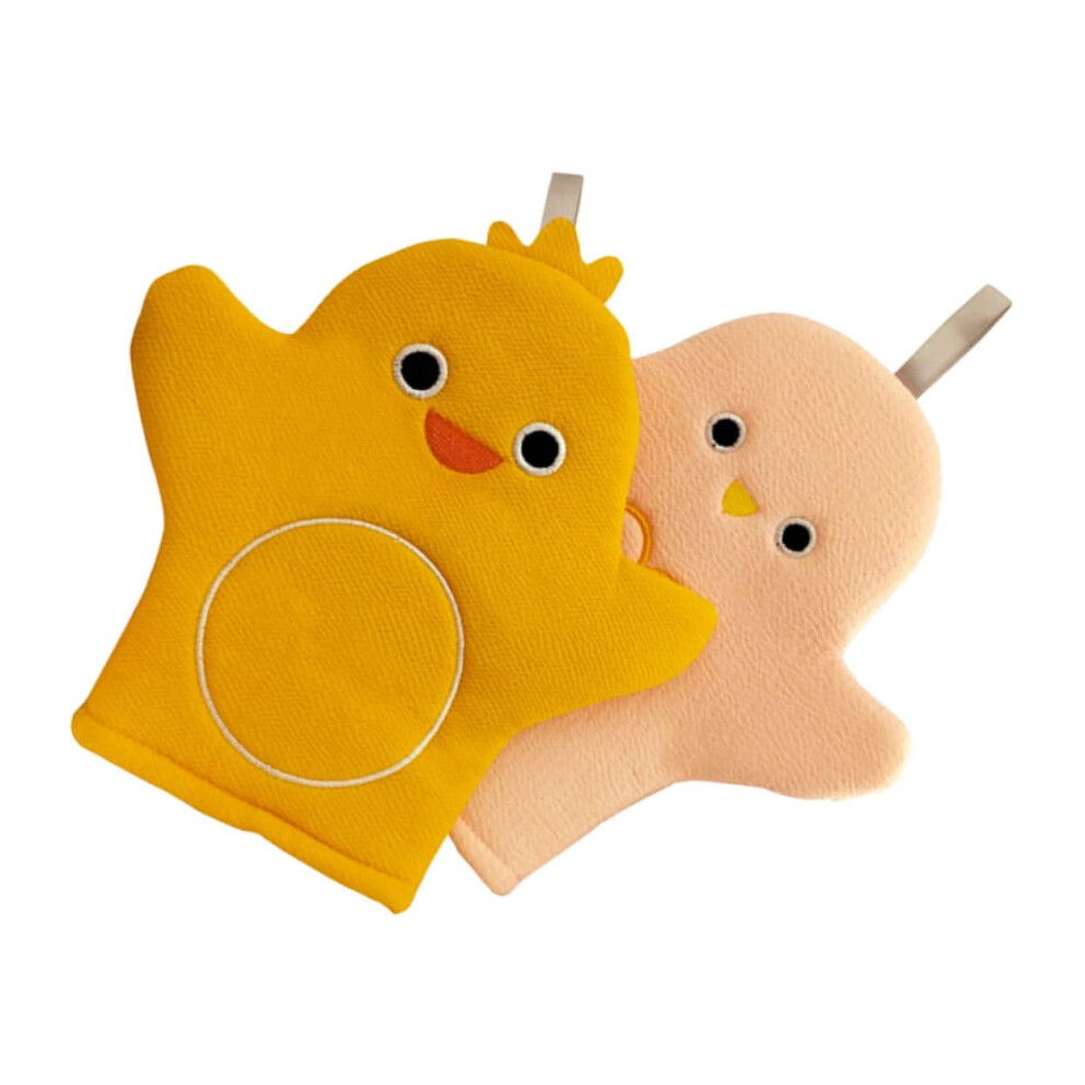 2Pcs Cartoon Bath Gloves for Newborns, Plant Fibre Exfoliating Shower Gloves with Gentle Skin Care