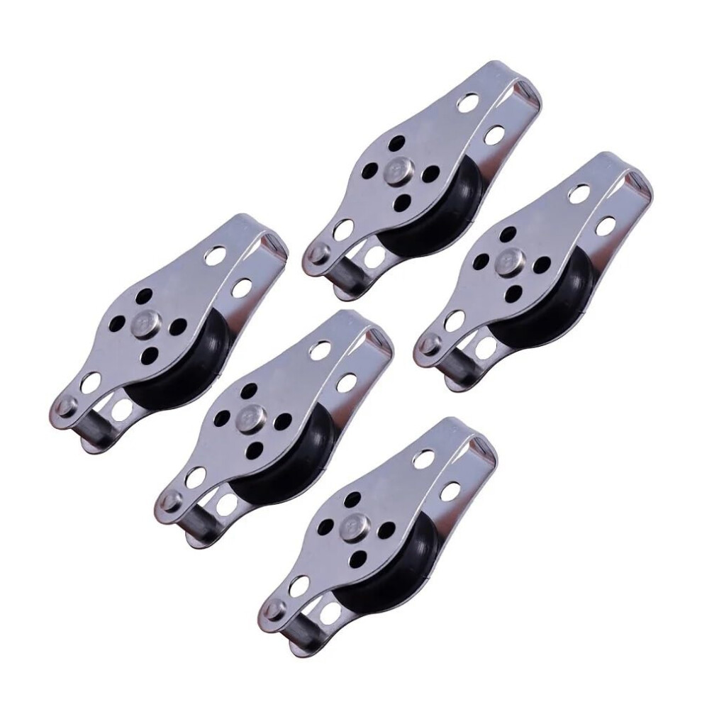 Pulley Block 5Pcs Stainless Steel 316 60Mm Rope Pulley With Nylon Sheave For 2Mm To 8Mm Rope Diy Accessories 9189345138294
