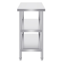 Table de Travail Cuisine Acier Inoxydable-Duoku-Table de Préparation-457 x 914 x 864 mm-avec 2 Étagères Inférieures Réglables