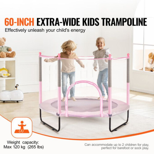 Trampolim - DUOKU - 60 polegadas - Mini Trampolim para Interior/Exterior - Rede de Segurança - Cesta de Basquete 2