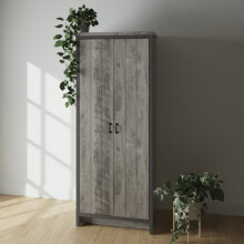 Boston 2 Door 1 Shelf Hanging Rail Wardrobe Grey