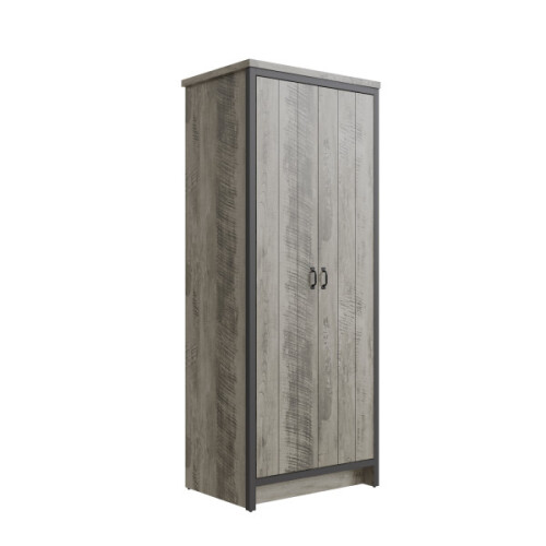 Boston 2 Door 1 Shelf Hanging Rail Wardrobe Grey 1