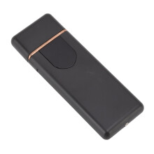 Bougie électrique portable noire USB avec indicateur de batterie et allumage tactile