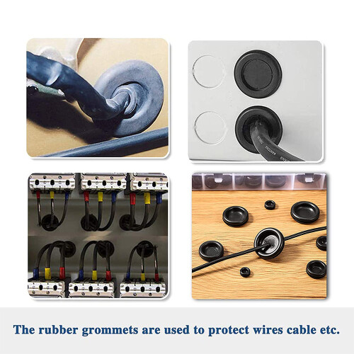 Rubber Grommets For Panel Plug, Hole Plug Waterproof Material Wire Protector Dust Proof Nitrile Rubber Sealing Plug Vibration Suppression Noise Reduct 2