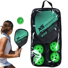 Pickleball set with 2 paddles, Set of 2 paddles for pickleballs, Set of 2 rackets with comfortable grip, Pickleball, Pickle racket green