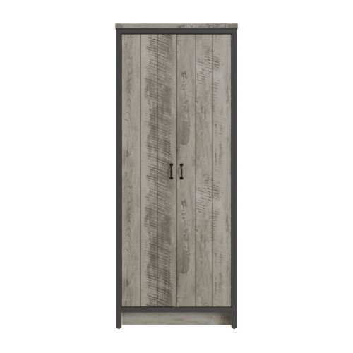 Boston 2 Door 1 Shelf Hanging Rail Wardrobe Grey 2