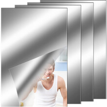 Mirror Tile for Wall Decor, Frameless Glass Self Adhesive Mirror Sheet with HD Reflections, Flexible Waterproof Non-Glass Reflective Wall Mirror for B