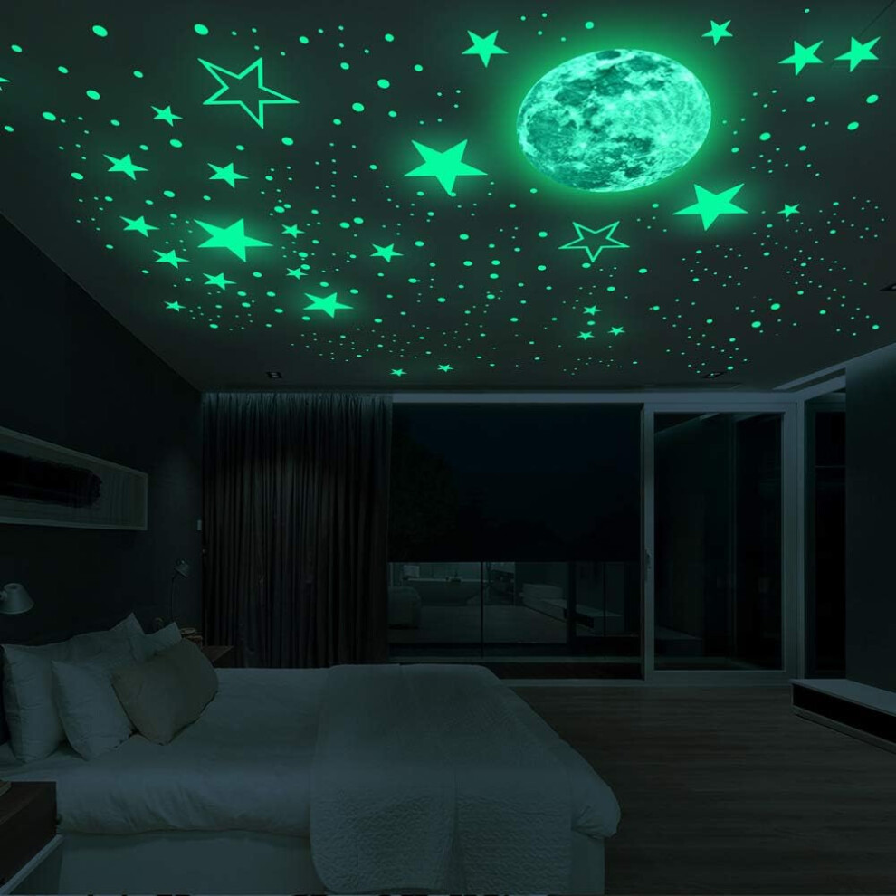 Luminous Wall Decals, Non-Toxic and Eco-Friendly Glow in The Dark Ceiling Stickers for Kids Room, Night Light Wall Decor, Glowing Sky Decor, Waterproo
