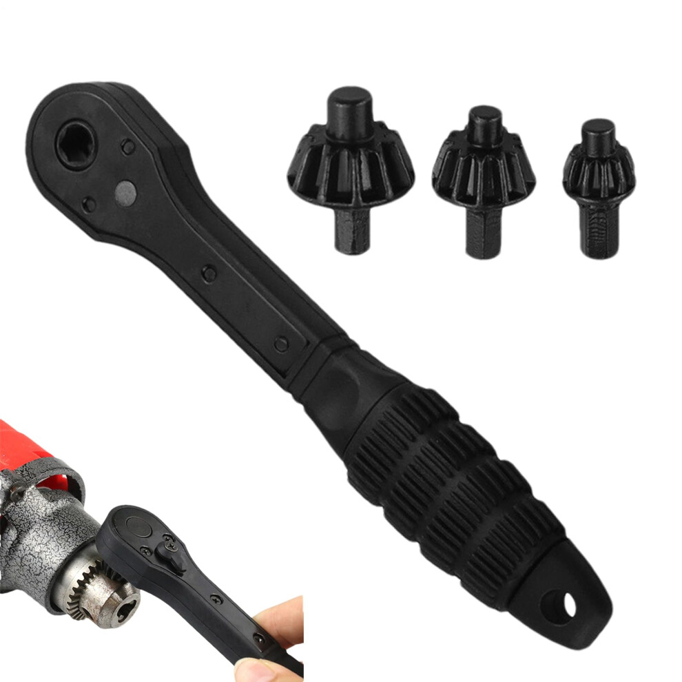 Chuck Key | Double Head Ratcheting Castle Nut Wrench For Power Tools | Durable Steel, Multi-Size Compatibility For Home And Garage Use 9365049058469