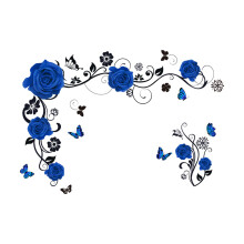 Removable Wall Decal Mural for Interior Design, Flying Butterfly Wall Decals High Quality Designed Peel and Stick Wall Stickers with 3D Flower Vine fo