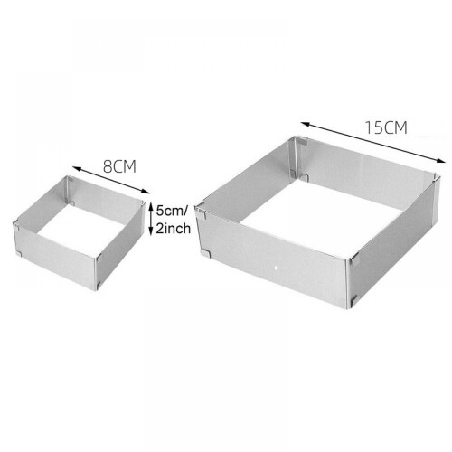 Mousse Cake Ring for Precision Baking, Food Grade Material Stainless Steel Square Mold with Adjustable Size, Non Stick Rust Proof Baking Frame, Multi 1