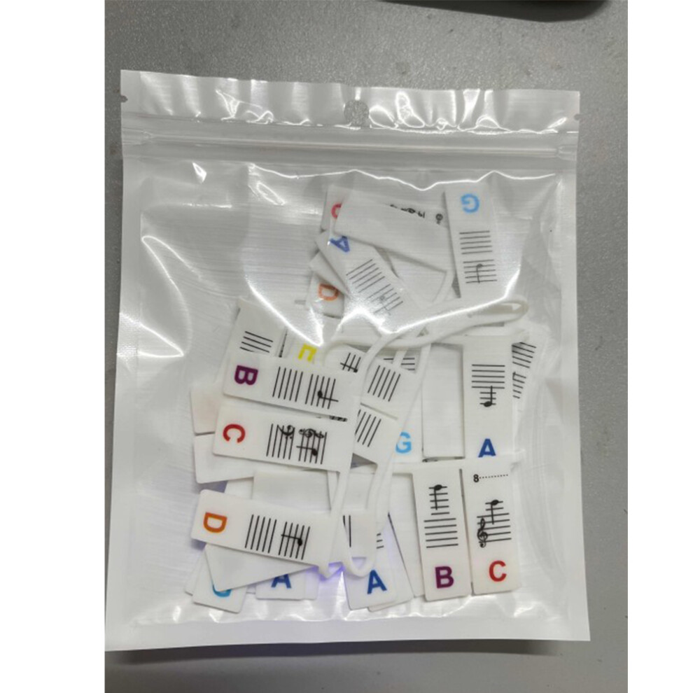 Piano Keyboard Stickers, Traceless Removal Silicone Piano Note Guides For Beginner Piano Aids, Colorful Notes Removable Piano Labels Learning Tool 9128293441629