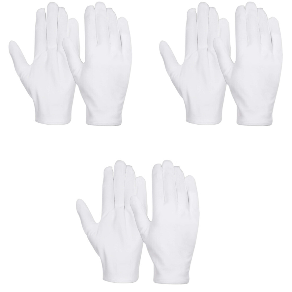 Cotton Gloves for Eczema Hand Spa, Moisturizing Gloves for Nightly Repair, One Size Fits Most, White Cotton Fabric Gloves, Washable Reusable,