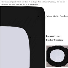 Coprimaterasso in microfibra di poliestere, impermeabile, per bambini e ragazzi, nero, comodo e silenzioso, resistente al restringimento e allo