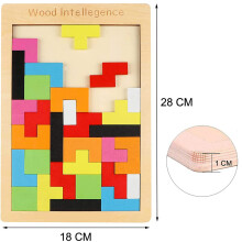 Puzzle esagonali, set di puzzle di blocchi russi in legno, gioco di intelligenza geometrica con legno di tiglio naturale e salutare, colori vivaci e