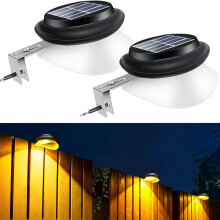 Luzes solares de LED para calhas, segurança sem fio para calçadas, entradas de garagem e jardins, funcionamento do anoitecer ao amanhecer, com