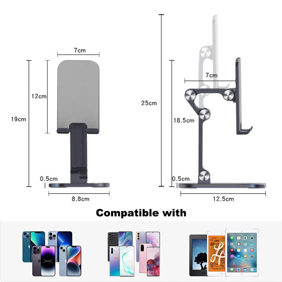 Cell Phone Holder For Desk, Multiangle Adjustment Height Adjustable Foldable Stand For Smartphone And Tablet, Supports Horizontal And Vertical Use 9128293441490
