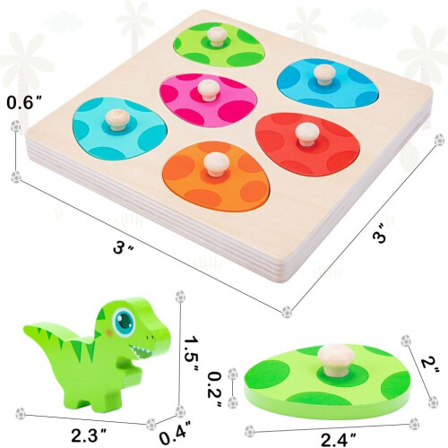 Ξύλινο παζλ Montessori για παιδιά 1-3 ετών, ασφαλές και ενδιαφέρον ξύλινο παιχνίδι με 1