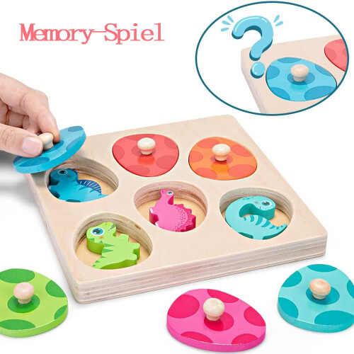 Ξύλινο παζλ Montessori για παιδιά 1-3 ετών, ασφαλές και ενδιαφέρον ξύλινο παιχνίδι με 2