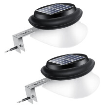 Luminária solar externa para calhas, iluminadora à prova d'água, fácil de instalar em caminhos de jardim, pacote com 2 unidades.