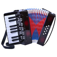 17 Keys 8 Bass Kids Button Accordion Toy Piano Accordions Accordion Musical Instrument Mini Accordion Gift Black