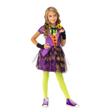 (S, Purple) Batman Girls Joker Costume