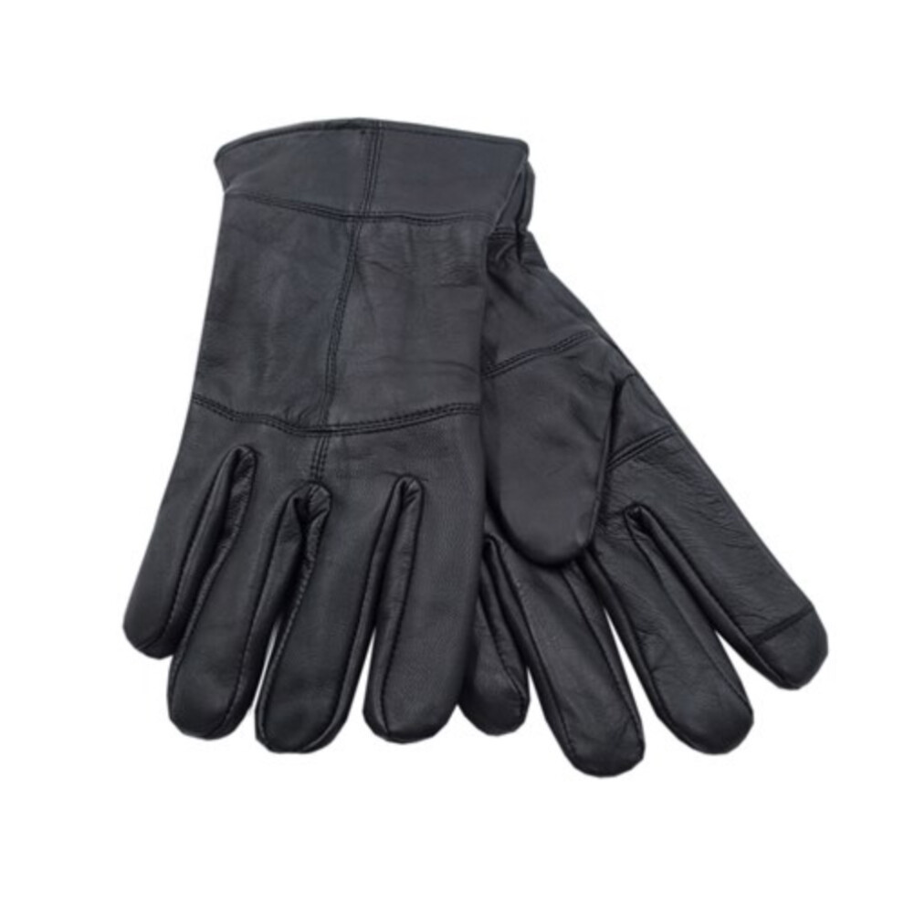 Heatguard Mens Thinsulate Touchscreen Leather Gloves Black