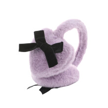 Cache-oreilles en peluche avec nœuds adorables,-Violet