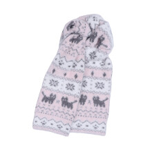 Winter-Halswärmer mit Animal-Print, leicht,-Rosa Katze