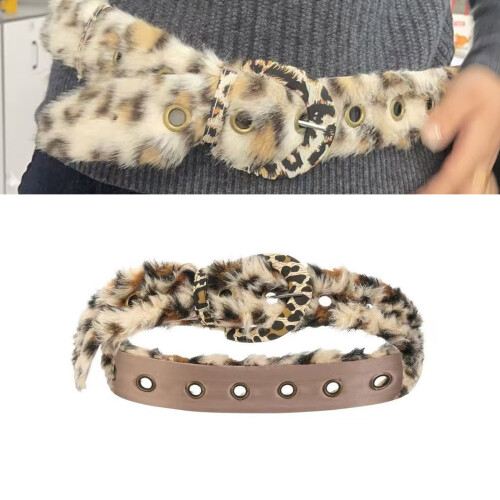 2000er-Jahre-Wasitbelt mit Leopardenmuster, verstellbare Länge, 1