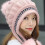 Bonnets tricotés à double pompons avec protection-Rose 1 5