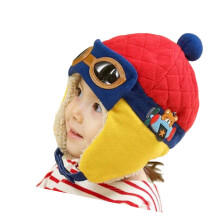 Chapeau au Crochet thermique pour enfants, engrenages pour-Rouge