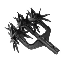 Heavy Duty Garden Soil Tiller 2 in 1 Manual Rotary Cultivator with Long Spike Aeration