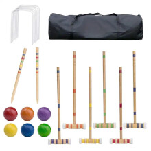 Wooden Sports Set, Park Croquet Equipment, Weatherproof Reusable Croquet Set
