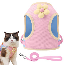 Pet harness – Reflective cat harness Breathable puppy harness Adjustable vest – Pink M