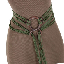 Decorative Waist Strap Belt Waistband Metal Clasp Themed-Green